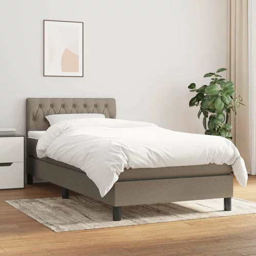  Box spring postelja z vzmetnico taupe 90x200 cm blago, (20727182)