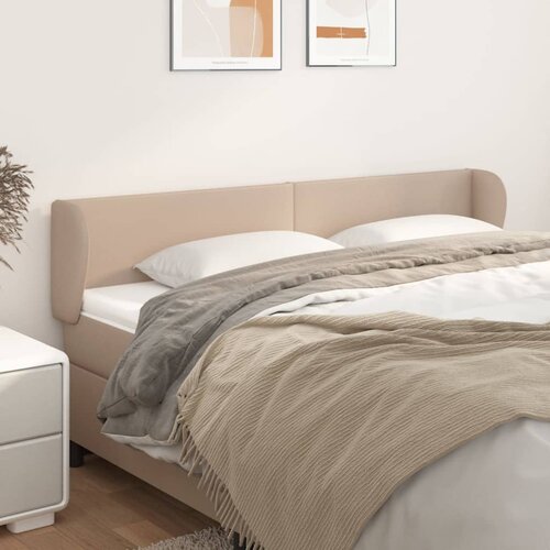 VidaXL Vzglavje z u&amp;scaron;esi kapučino 163x23x78/88 cm umetno usnje Slike