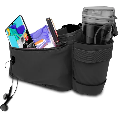 Cadorabo Mobilni telefon Fanny Pack v aralija črna - Nastavljiva dolžina torbice za mobilni telefon z zadrgo, (20548993)