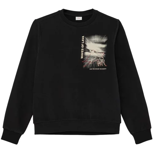 s.Oliver Sweater majica siva / crvena / crna