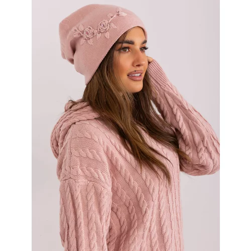 Fashion Hunters Dusty pink knitted hat with cashmere