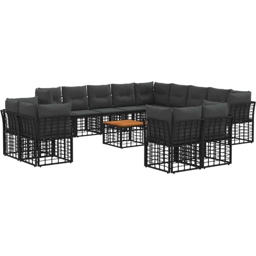  Zunanja garnitura za sedenje 14 pcs Črna in Temno siva, (5000271009) Cene