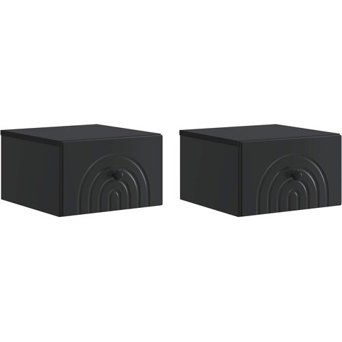  Noćni ormarić za montažu na zid 2 pcs Crna 33 x 34,5 x 20 cm Cene