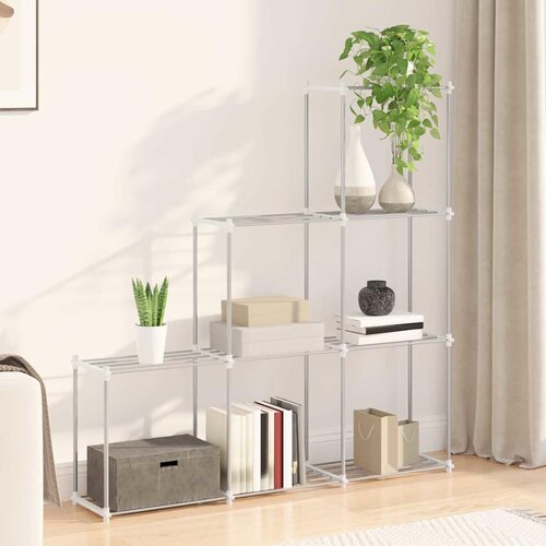 VidaXL Shranjevalna polica s polico bela 43 x 27 x 90 cm Aluminij Slike