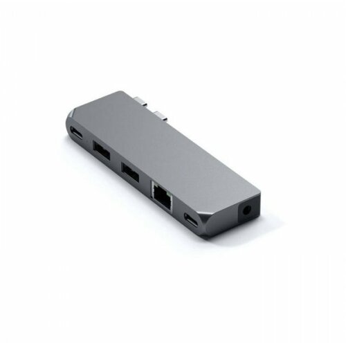 Satechi aluminium pro hub mini (1xUSB4 96W up to 6K 60Hz display output, 2 x usb-a 3.0, 1xEthernet, 1xUSB-C, 1xAudio) - space grey Cene