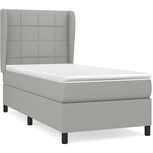 Maison Chic Box spring postelja - Vzmetna postelja z vzmetnico svetlo siva 80x200 cm blago SL7115, (21901705) Cene