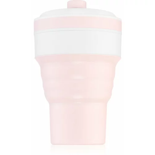 KidPro Collapsible Mug skodelica s slamico Pink 350 ml