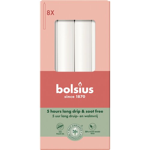 Bolsius Essentials paličaste sveče (8 kosov) - oblačno bela Slike