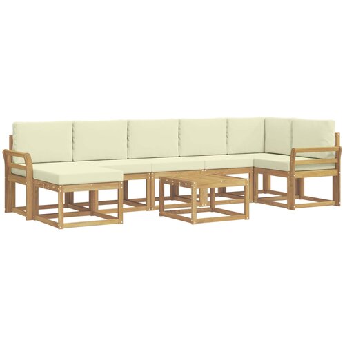 vidaXL Zunanja garnitura za sedenje 8 pcs Bela in krem Poliester, (5000281748) Cene