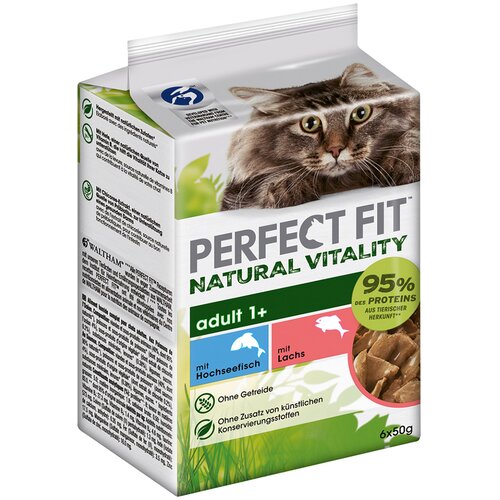 PerfectFIT Natural Vitality Adult 1+ - Globokomorske ribe in losos (36 x 50 g) Cijene