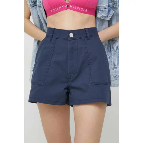 Tommy Jeans Kratke hlače ženski, mornarsko modra barva