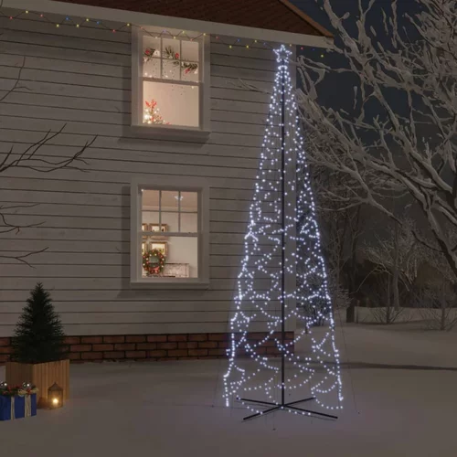 vidaXL Stožasto božićno drvce hladno bijelo 1400 LED žarulja 160x500cm