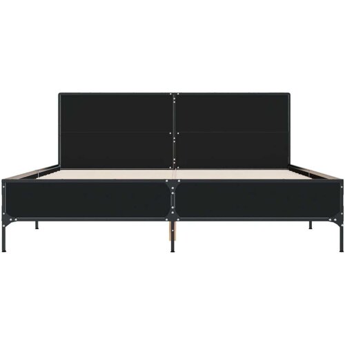  Okvir za krevet crni 150x200 cm konstruirano drvo i metal Slike