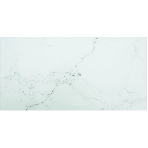 Stolna ploča bijela 100x50 cm 6 mm staklena s mramornim uzorkom Cijene