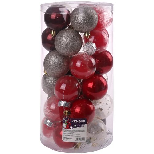 Kengur icy set, novogodišnje kugle, set, crvena, 6cm, 30K Slike