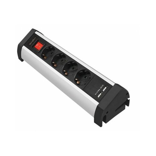 Logilink Produžni kabl 4 mesta, 2 USB, prekidač, stalak, 1.5m, aluminium (4798) Cene