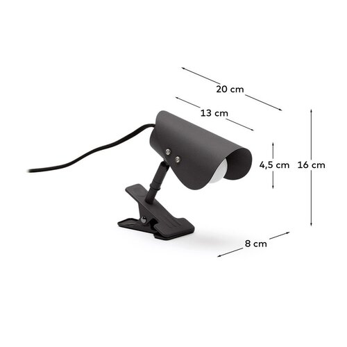 Kave Home Crna metalna stolna lampa s hvataljkom (visina 16 cm) Jula &amp;ndash; Slike