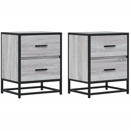 Maison Chic Dvo delni komplet Nočne omarice - Nočne mize siva sonoma 40x31x50 cm inženirski les, (21687896) Slike
