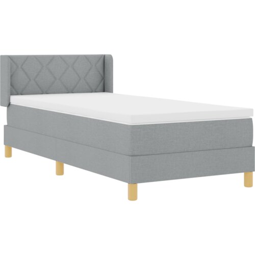  Krevet s kutijom s madracem svjetlosiva 90x200 cm tkanina Slike