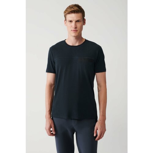 Avva Men's Anthracite Soft Touch Crew Neck Printed Standard Fit Regular Fit T-shirt Slike