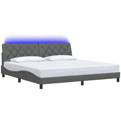  Okvir kreveta s LED-om bez madraca 200x200 cm od tkanine Slike