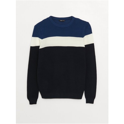 LC Waikiki Crew Neck Long Sleeve Color Block Men's Knitwear Sweater Slike