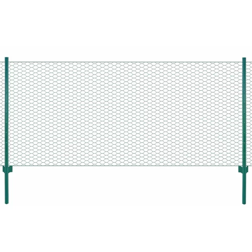 vidaXL ograda od žičane mreže sa stupovima čelična 25 x 0,5 m zelena
