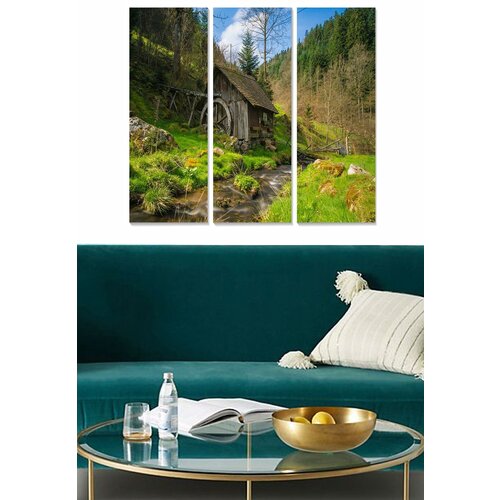 Wallity MDF1620440 multicolor decorative mdf painting (3 pieces) Cene