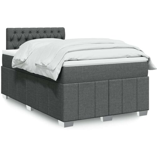 vidaXL Box spring postelja z vzmetnico temno siva 120x190 cm blago Cene