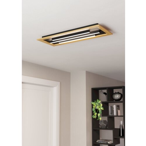 Eglo LED plafonjera Tirrenara, 2 x 9,2 W, drvo/crna/bijela, 78 cm, 900604 Cijene