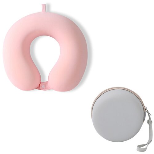 INF Spominski U-vratni vzglavnik z ledeno svilo in usnjenim etuijem Pink, (5000309249) Slike