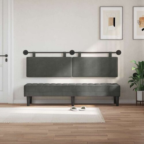  Držeće uzglavlje Tamno siva 170 x 55 x 5 cm Kordura tekstil - Tamno siva 160 cm bez LED Slike