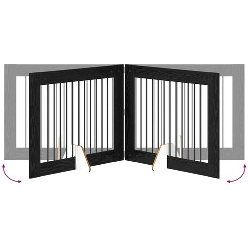  Vrata za pse s postoljem 2 pcs Crni hrast 100 x 80 cm Slike