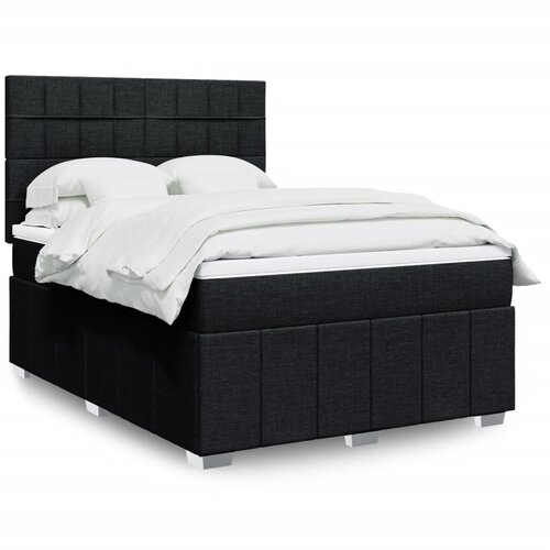 vidaXL Box spring posteljni z vzmetnico črn 140x190 cm blago Cene