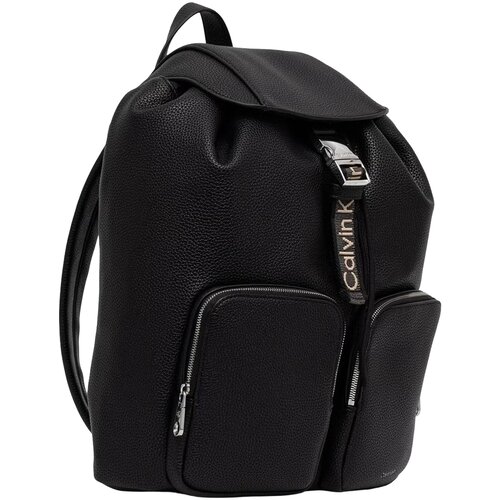 Calvin Klein Jeans Nahrbtniki WEBBING STRAP FLAP B?ACKPACK LV04F3645G Črna Slike