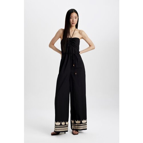 Defacto Strapless Poplin Wide Leg Long Jumpsuit Slike