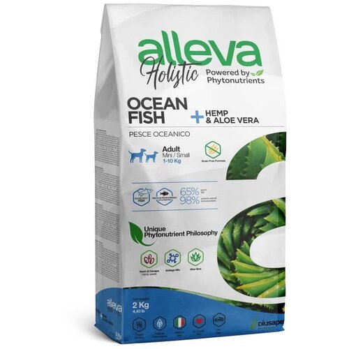 Alleva holistic dog adult ocean fish + hemp & aloe vera mini - 12 kg Cene