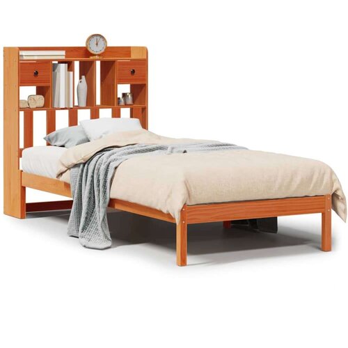 Krevet s regalom za knjige bez madraca 75 x 190 cm od borovine Slike