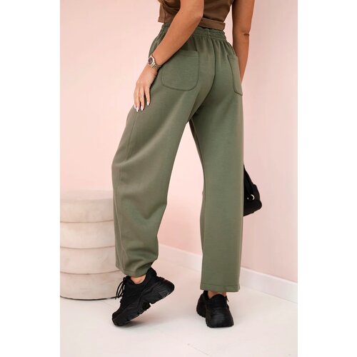 Kesi Włoski Butter trousers tied at the waist khaki Cene
