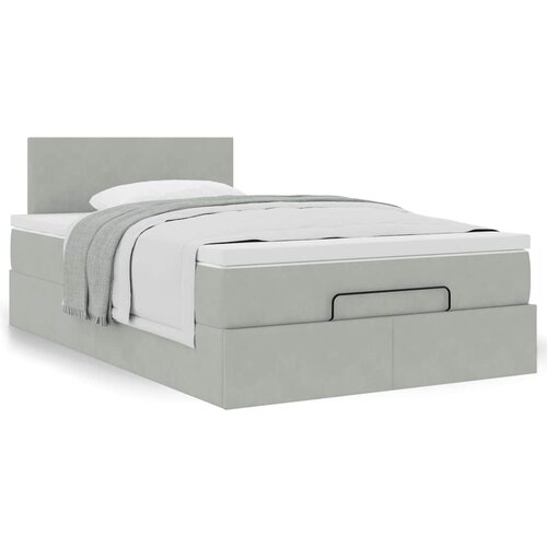 VidaXL Okvir za krevet s madraca svjetlosivi 120x190 cm bar&amp;scaron;unasti Slike