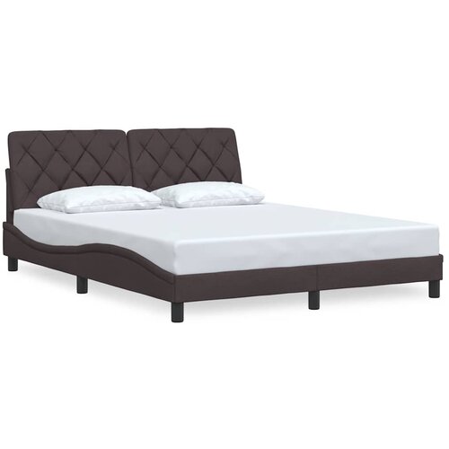Maison Chic Posteljni okvir - Dvoposteljna postelja - Zakonska postelja brez vzmetnice temno rjav 160x200 cm blago-J4303, (21759124) Cene
