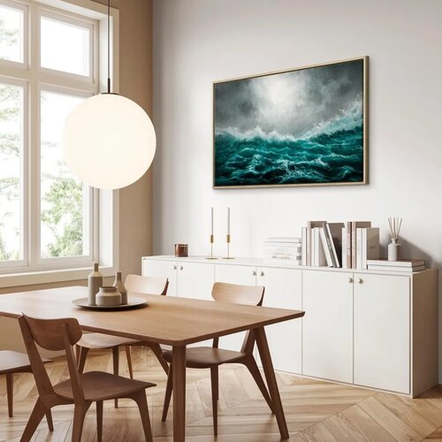  Slika - Restless Ocean (1 Part) Wide 60x40 U prirodnom drvenom okviru Slike