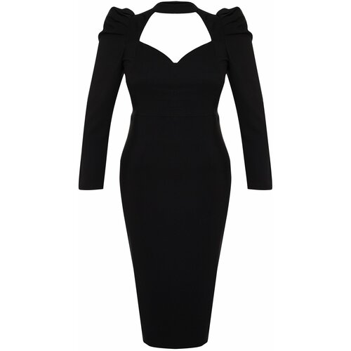 Trendyol Curve Black Fitted Woven Elegant Evening Dress Cene