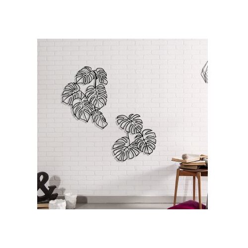 WALLXPERT Zidna dekoracija Spirit Leaf, 68 x 93 cm, Crna Cijene
