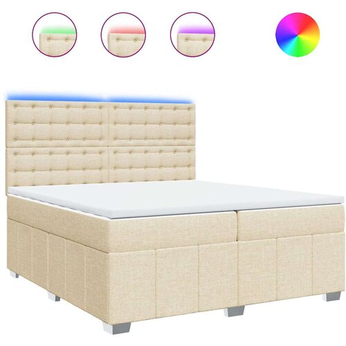 Maison Chic Box spring postelja - Vzmetna postelja z vzmetnico krem 200x200 cm blago SL11223, (21884146) Cene