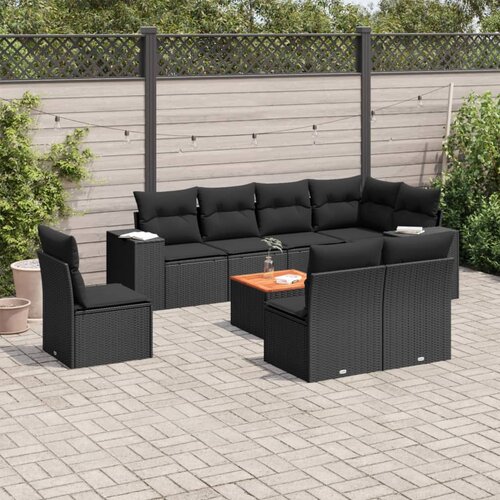  9-dijelni set vrtnih sofa od poliratana s jastucima Slike