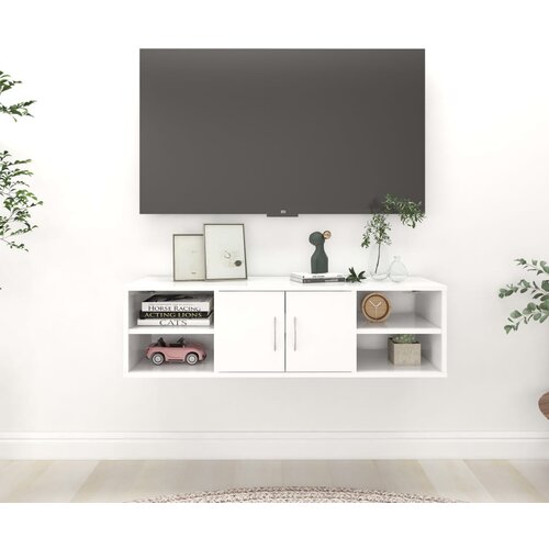 VidaXL Stenska polica bela 102x30x29 cm iverna plo&amp;scaron;ča Slike