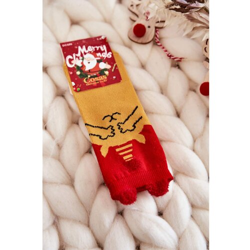 Kesi Children's Christmas Socks Bear Cosas Red-Yellow Slike
