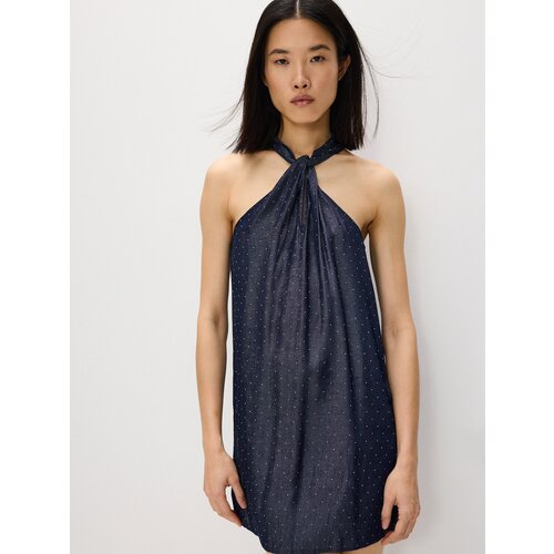 Reserved - LADIES` DRESS - steel blue Slike