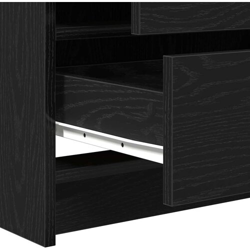  Toaletni stol s zrcalnim svjetlima 3 pcs Crna Konstruirano drvo Slike